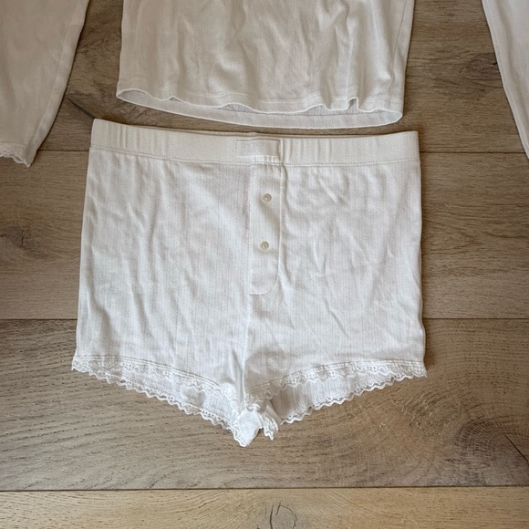 NWT VICTORIA'S SECRET Pointelle Modal Long-Sleeve & Shortie Set / Size Medium - Picture 5 of 12